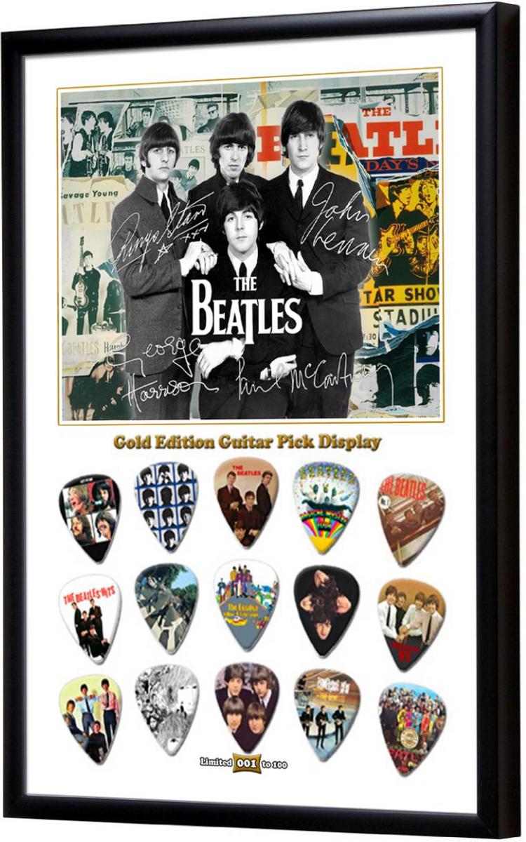 Plectrumdisplay The Beatles ingelijst